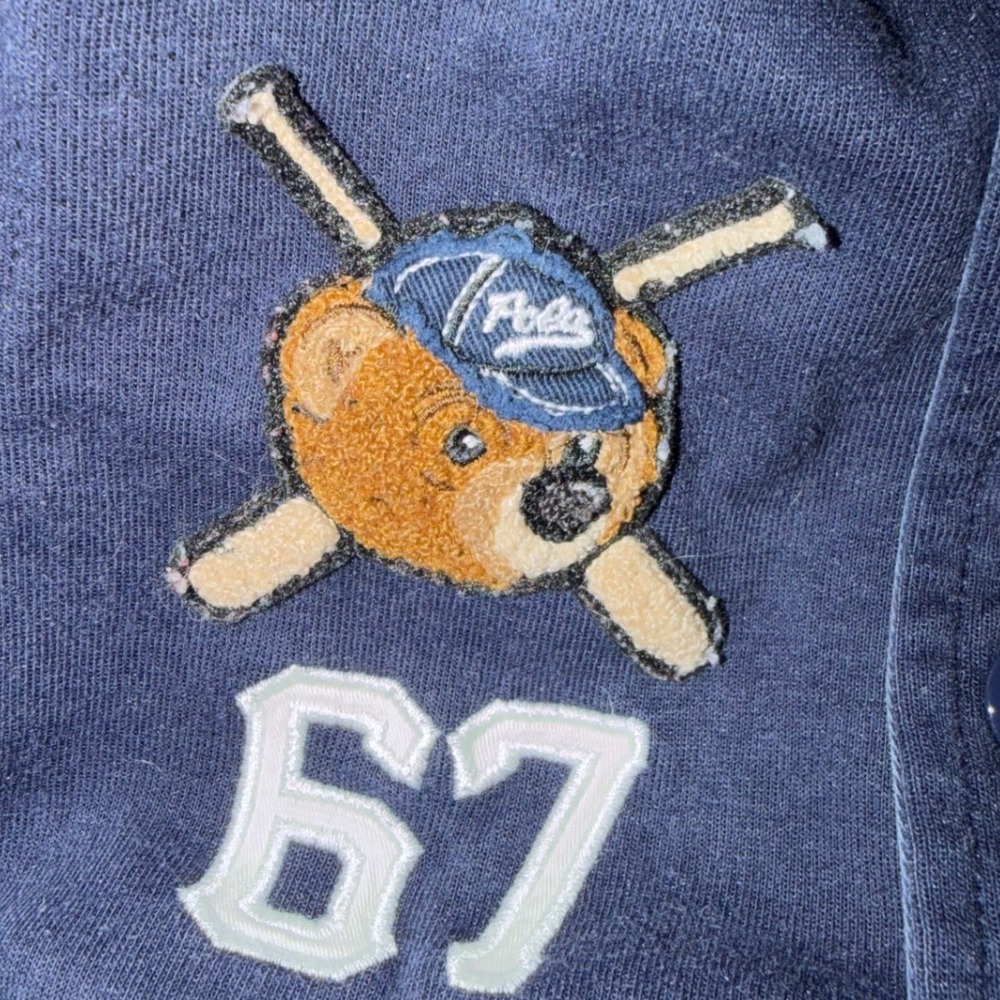 Polo Ralph Lauren Varsity Jacket Toddler 18M Navy Polo Bear Baseball 67 Preppy - Picture 8 of 11